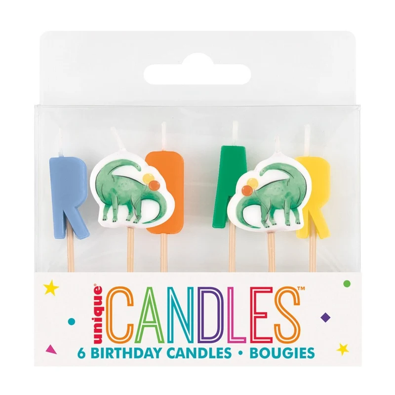 Roar Dinosaur Candles, 6 Count