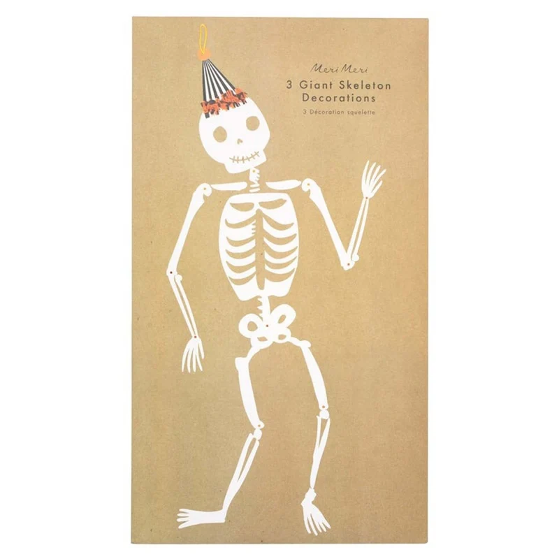 Giant Jointed Skeleton Shaped Hanging Decorations, 58 Inches, 3 Count