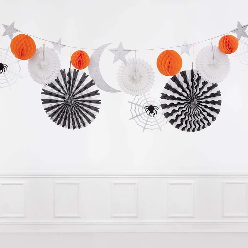 Halloween Honeycomb Shapes Garland, 72 Inches, 1 Count