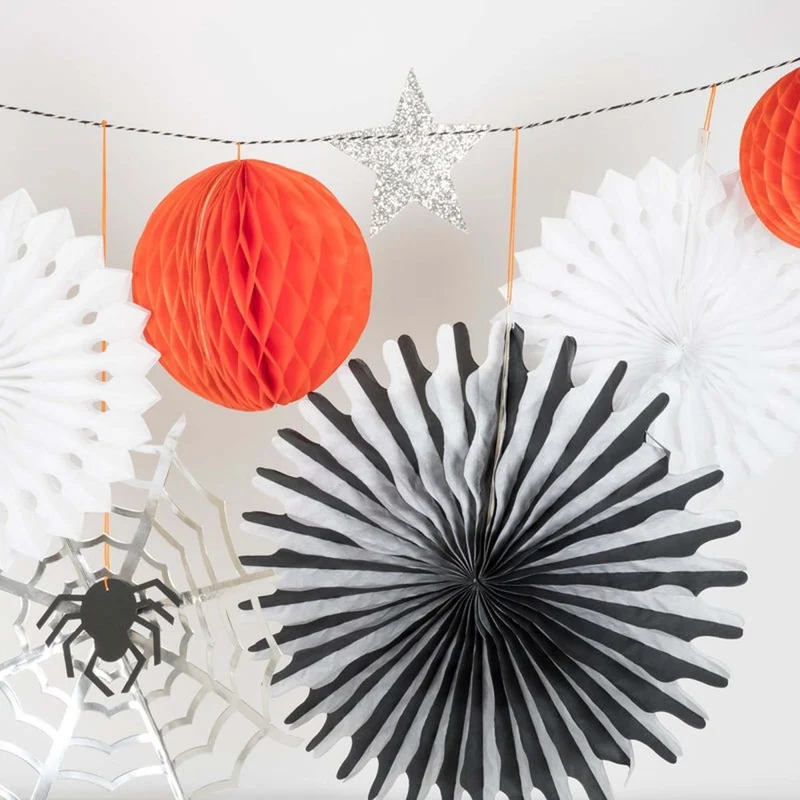 Halloween Honeycomb Shapes Garland, 72 Inches, 1 Count