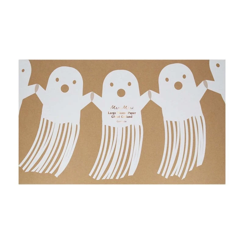 Ghost Tissue Paper Garland, 78 Inches, 1 Count