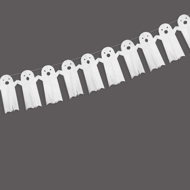 Ghost Tissue Paper Garland, 78 Inches, 1 Count