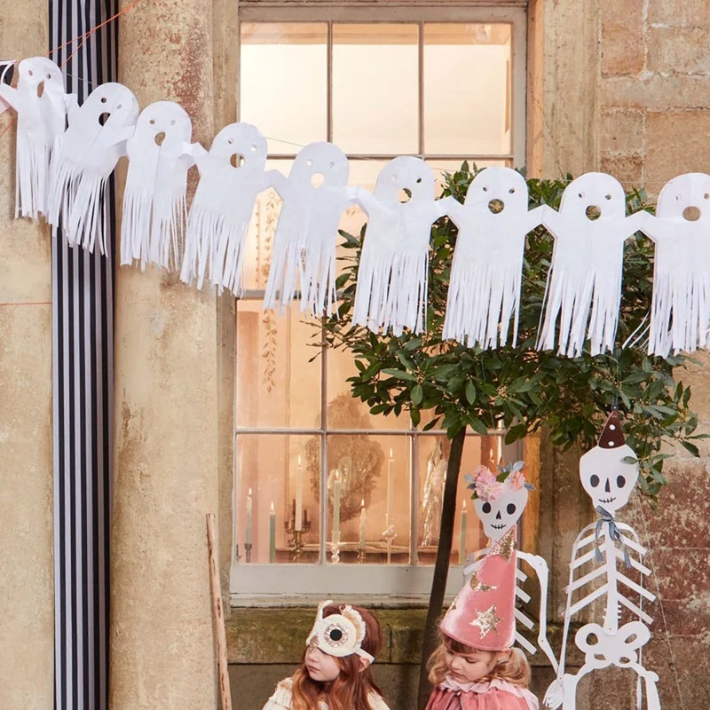 Ghost Tissue Paper Garland, 78 Inches, 1 Count
