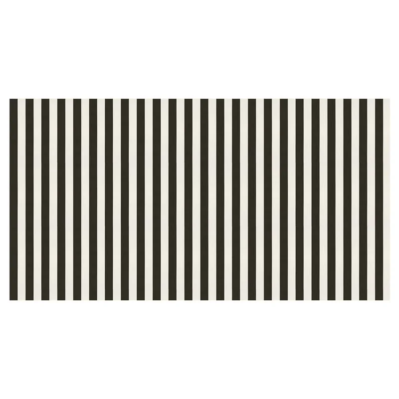 Mod Pattern Rectangular Paper Table Cover, Black Striped, 102 x 54 Inches, 1 Count