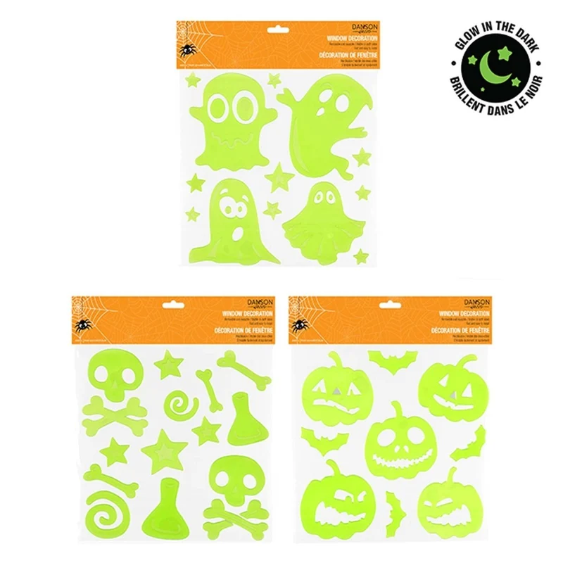 Halloween Glow-In-The-Dark Window Decoration, Assortment, 1 Count
