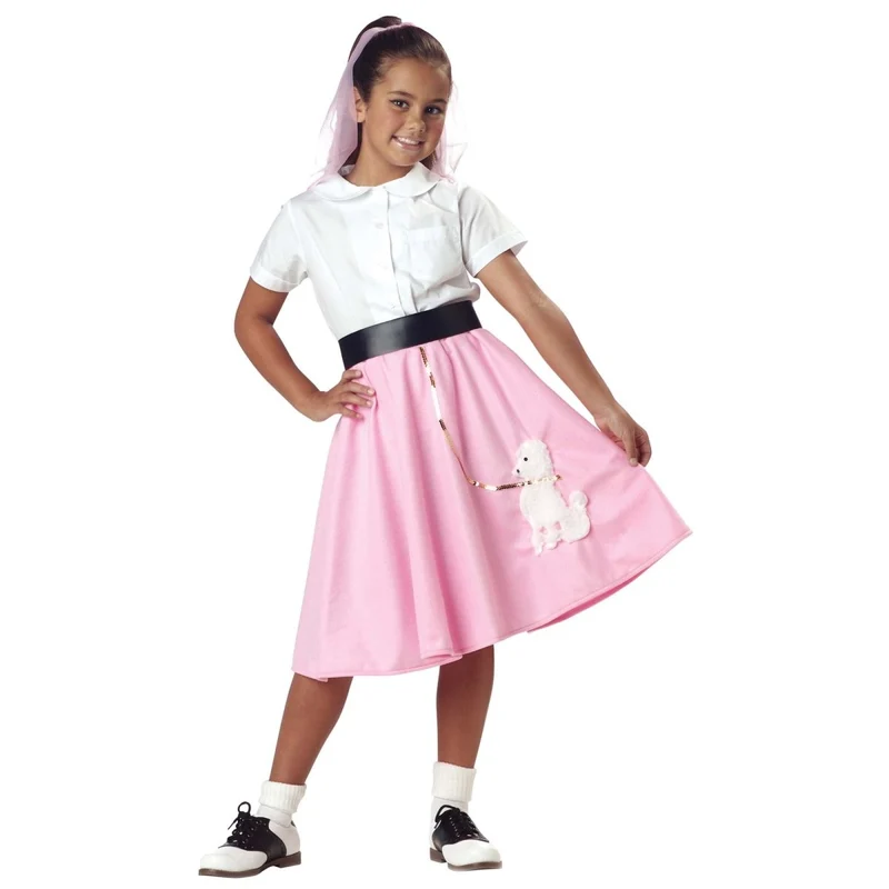 Pink Poodle Skirt for Kids, 50s Skirt