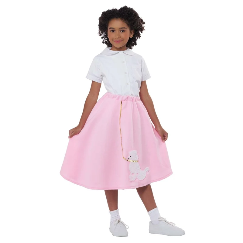 Pink Poodle Skirt for Kids, 50s Skirt