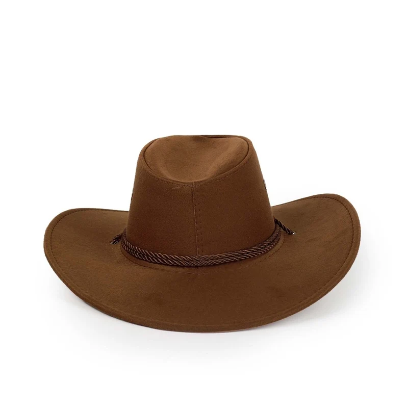 Brown Suede Cowboy Hat for Adults