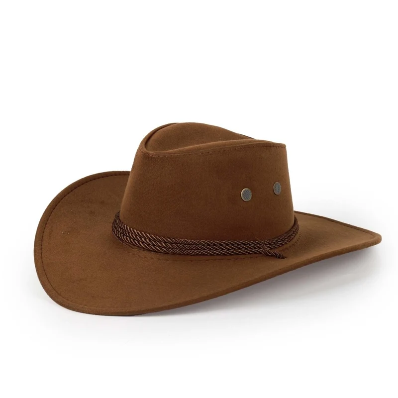 Brown Suede Cowboy Hat for Adults