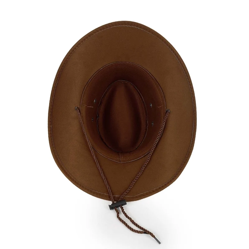 Brown Suede Cowboy Hat for Adults