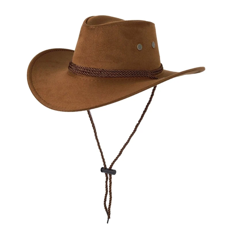 Brown Suede Cowboy Hat for Adults