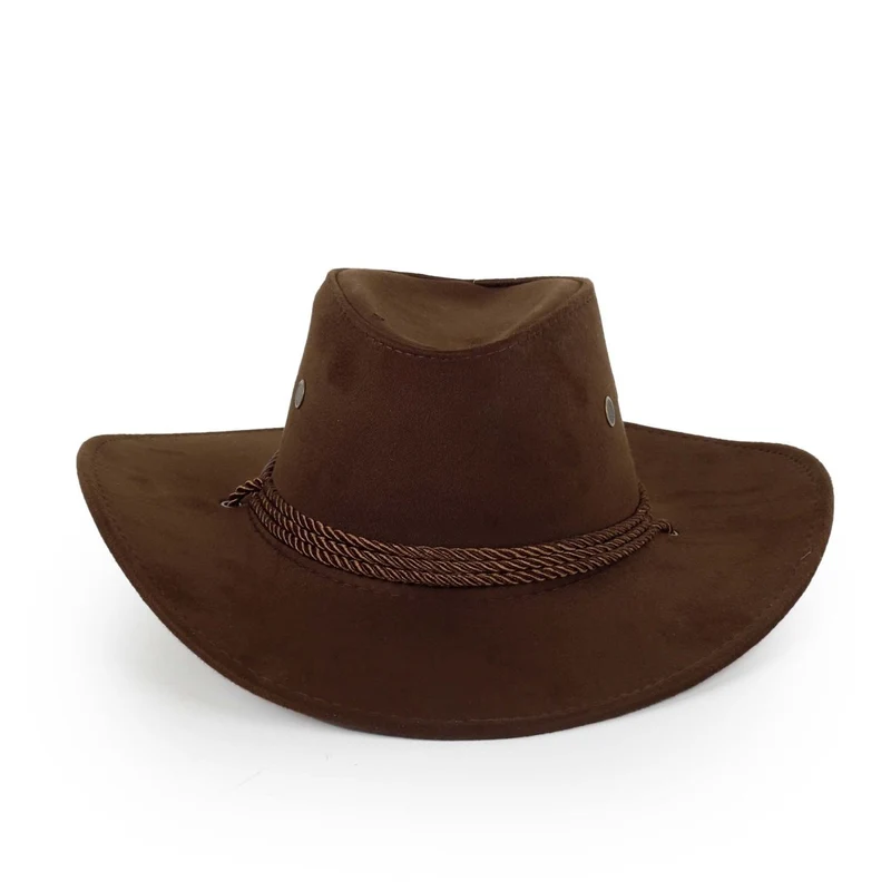 Dark Brown Suede Cowboy Hat for Adults