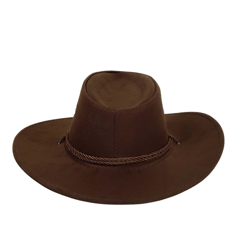Dark Brown Suede Cowboy Hat for Adults