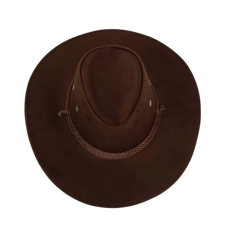 Dark Brown Suede Cowboy Hat for Adults