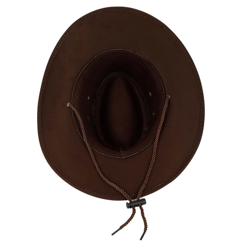 Dark Brown Suede Cowboy Hat for Adults