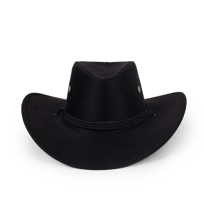 Black Suede Cowboy Hat for Adults