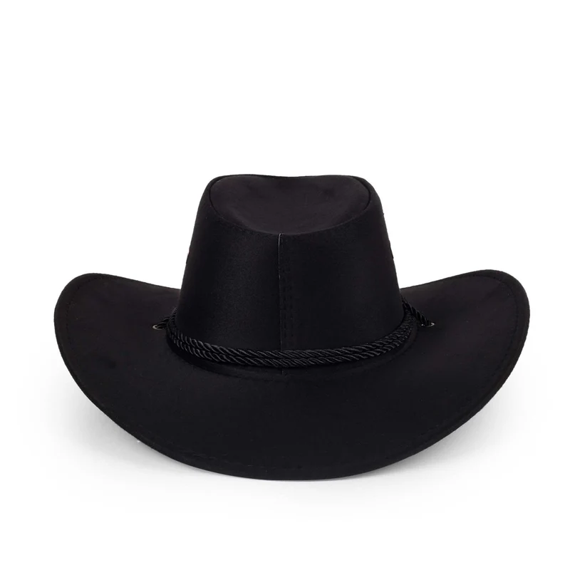 Black Suede Cowboy Hat for Adults