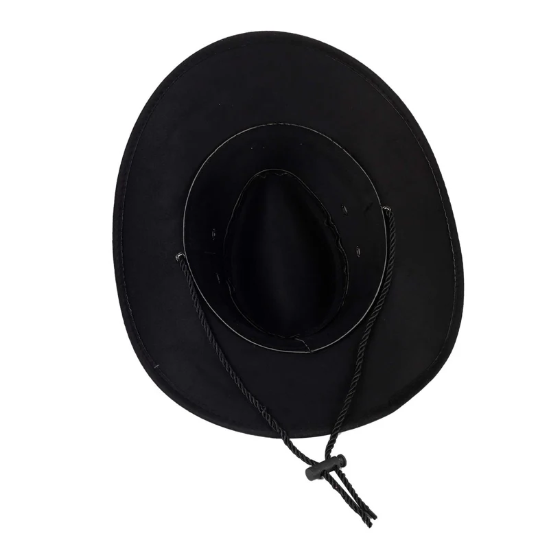 Black Suede Cowboy Hat for Adults