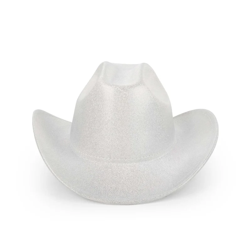 White Iridescent Cowgirl Hat for Adults