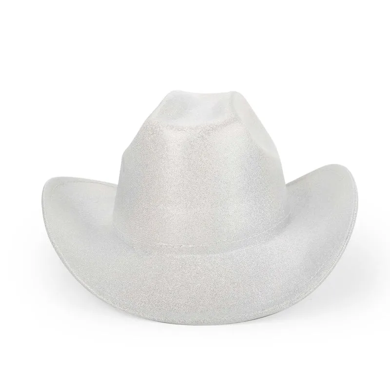 White Iridescent Cowgirl Hat for Adults
