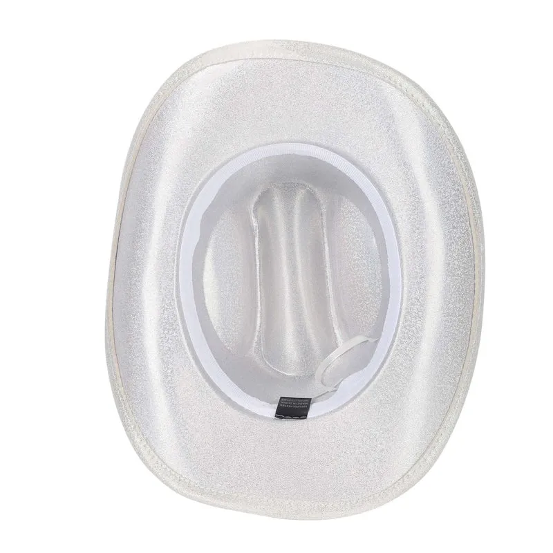 White Iridescent Cowgirl Hat for Adults