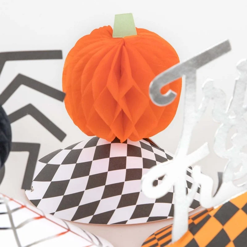 Mod Pattern Halloween Party Paper Hats, 6 Count
