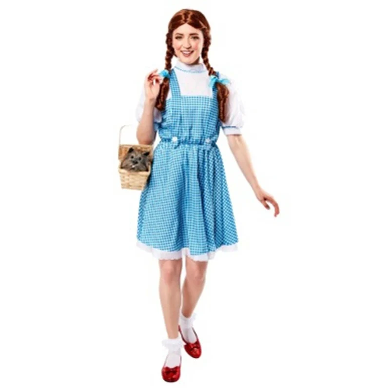 The Wizard of Oz Dorothy Costume for Adults, Blue and White Dress