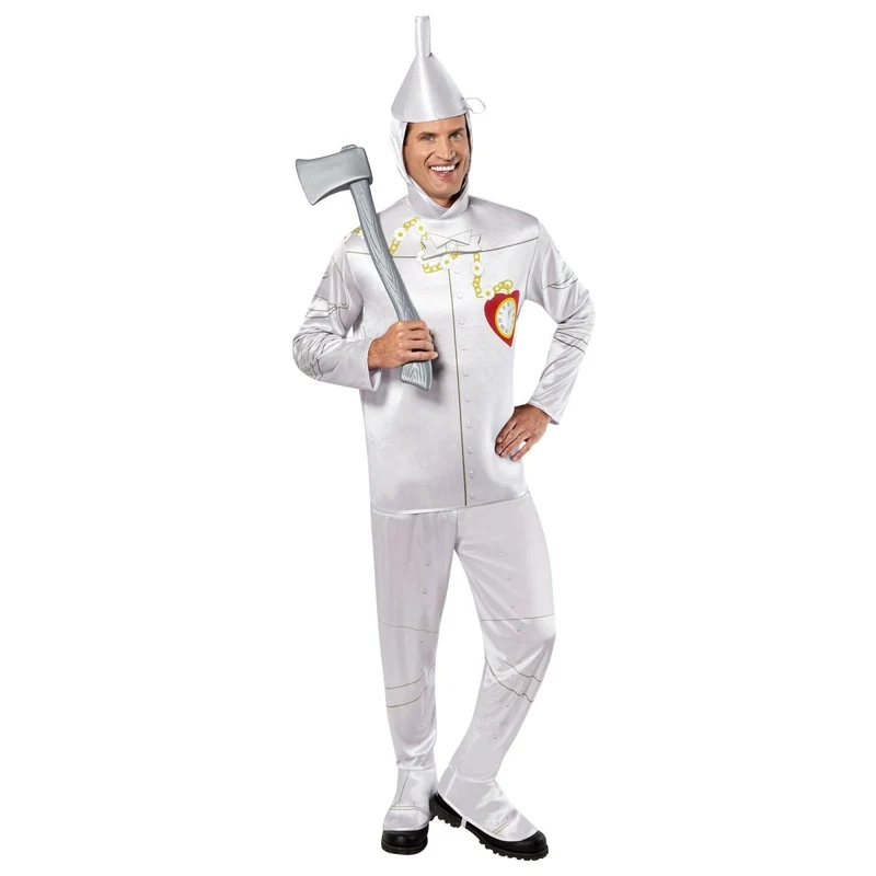 The Wizard of Oz Tin Man Costume for Adults, Silver Jumpsuit