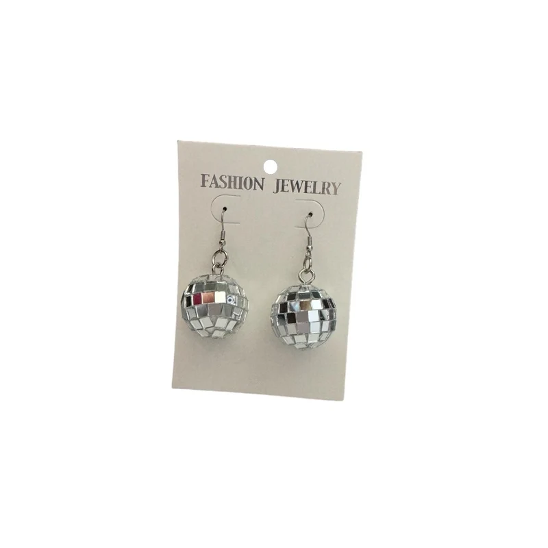 Silver Disco Ball Earrings