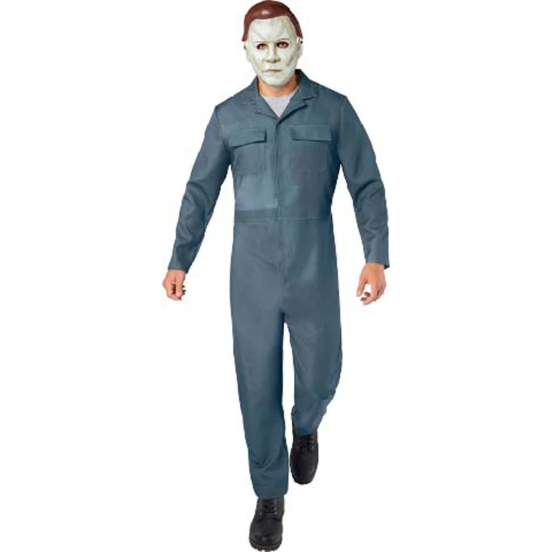 Halloween Michael Myers Costume for Adults, Blue Jumpsuit