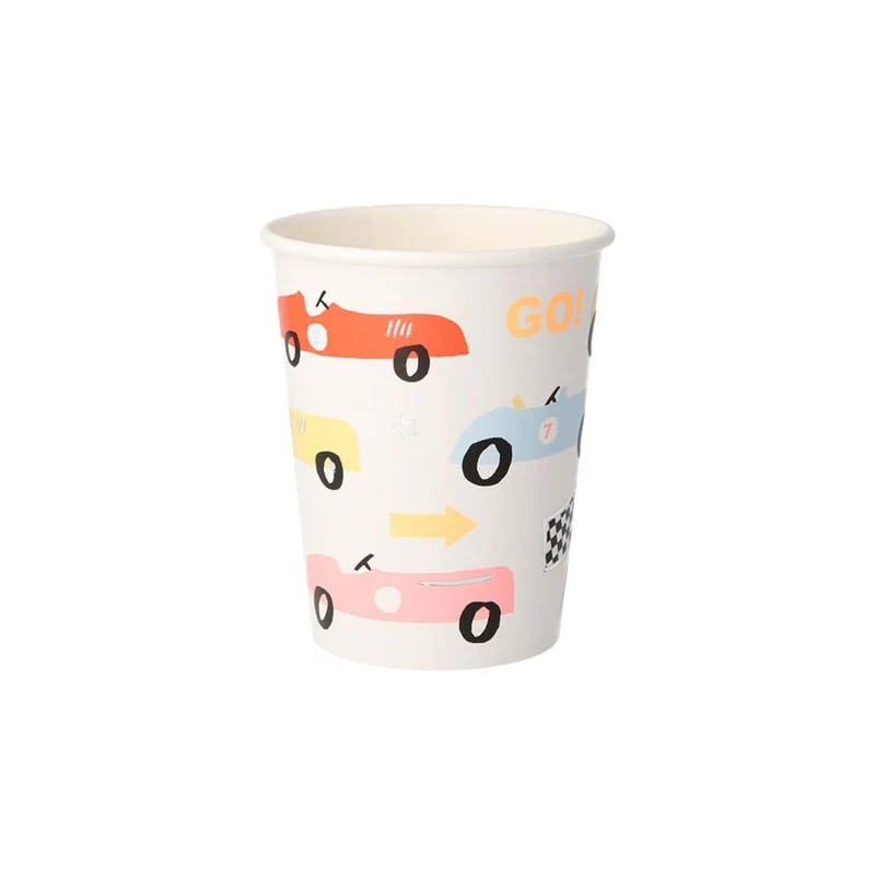 Race Cars Party Paper Cups, 9 Oz, 8 Count