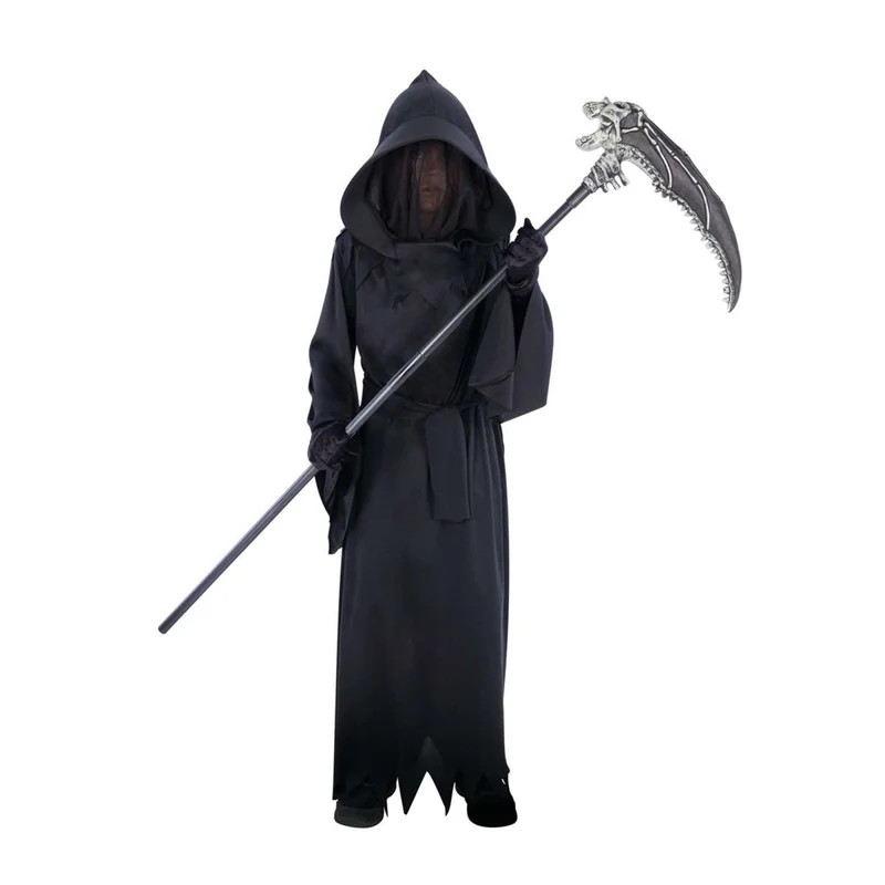 The Reaper Costume for Kids, Black Robe with Attached Mask