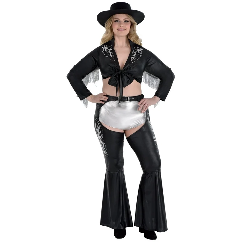 Cowboy Plus Size Glam Crop Top for Adults