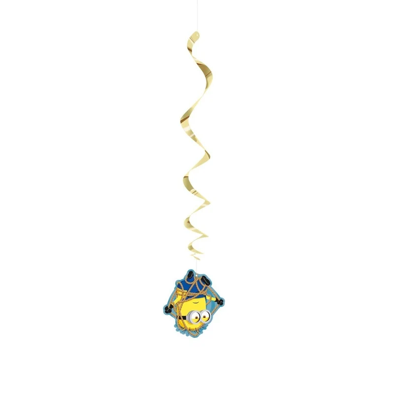 Despicable Me 4 Birthday Spiral Decoration Kit with Cutouts, 3 Count