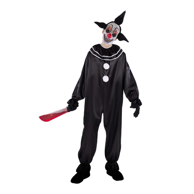 Creepy Clown Costume for Kids, Jumpsuit and Mask