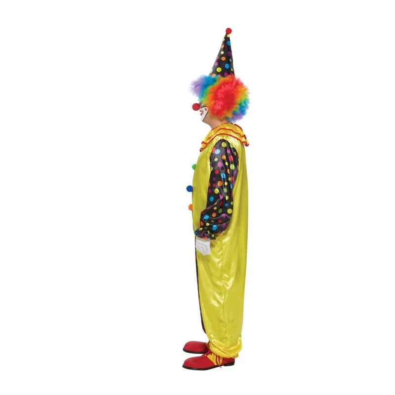 Clown Plus Size Costume for Adults, Jumpsuit and Hat