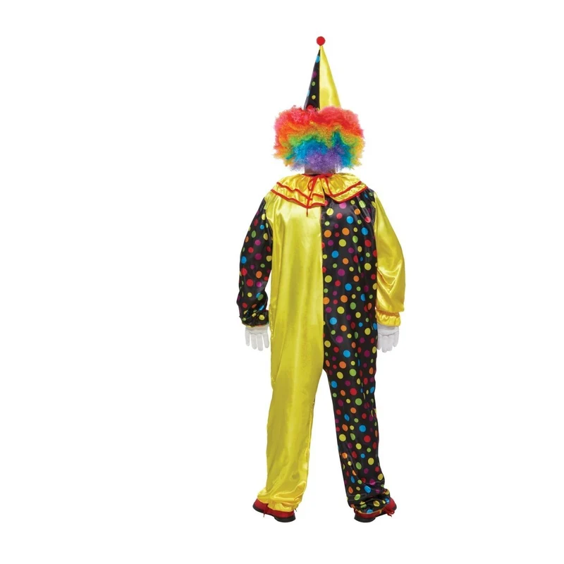 Clown Plus Size Costume for Adults, Jumpsuit and Hat