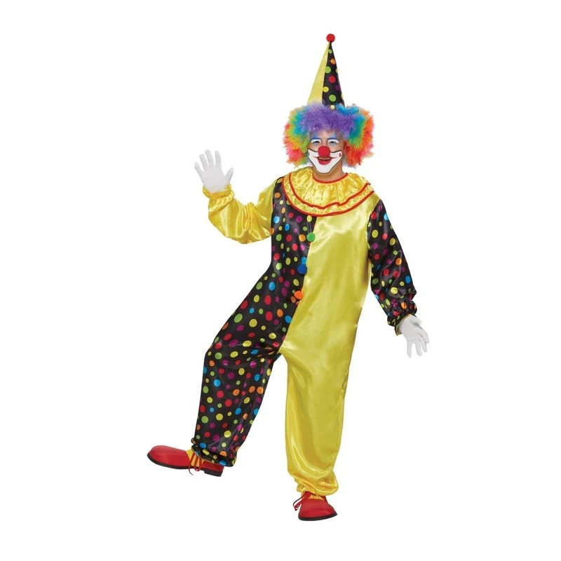 Clown Costume for Adults, Jumpsuit and Hat