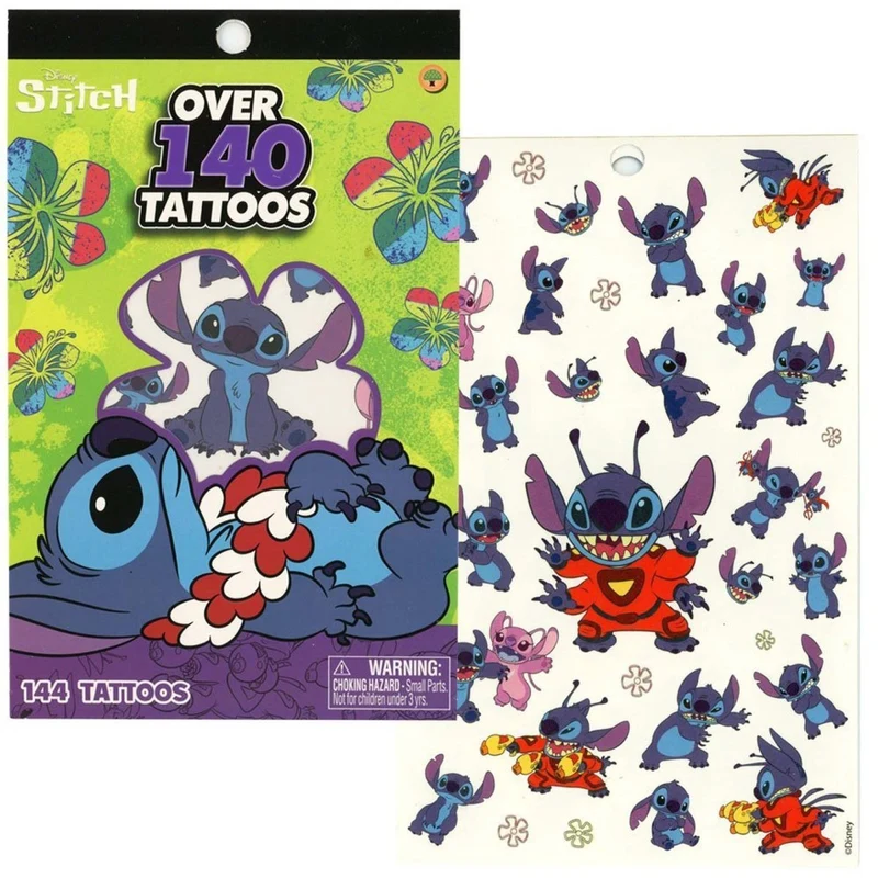Disney Stitch Tattoo Sheets, 4 Count