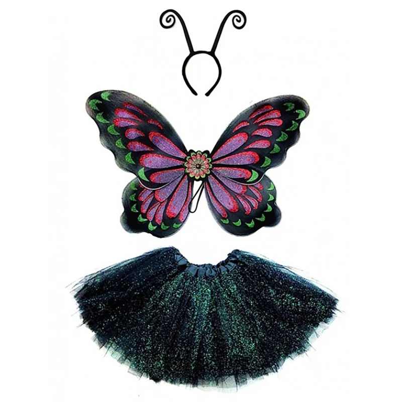 Black Fairy Costume Kit for Kids, Black Tutu
