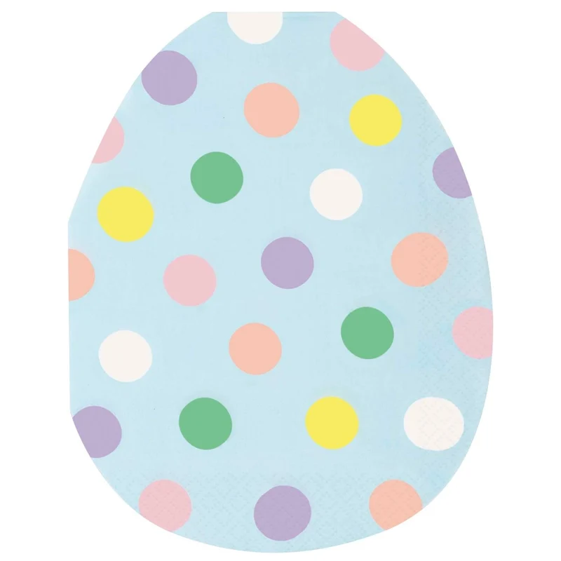 Cool Bunny Large Easter Egg-Shaped Lunch Napkins, 16 Count