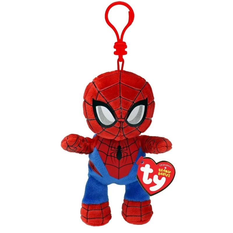 Marvel TY Beanie Boos Plush with Clip, Spider-Man, 5 Inches, 1 Count