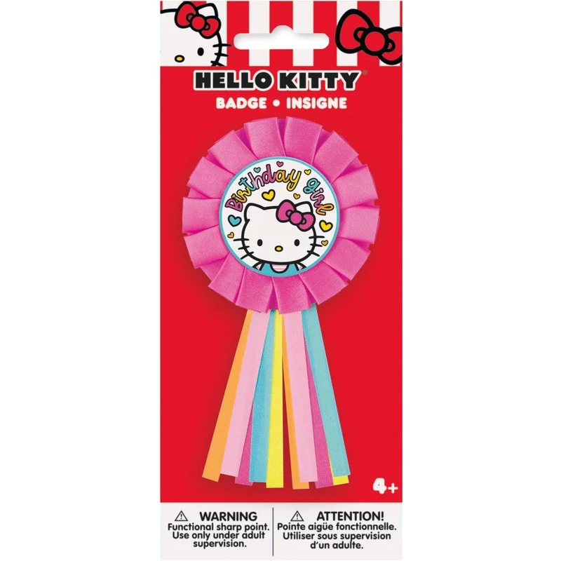 Hello Kitty and Friends Birthday Girl Honor Ribbon, 1 Count