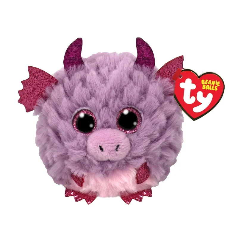 TY Beanie Balls Dragon Plush, Spark, 4 Inches, 1 Count