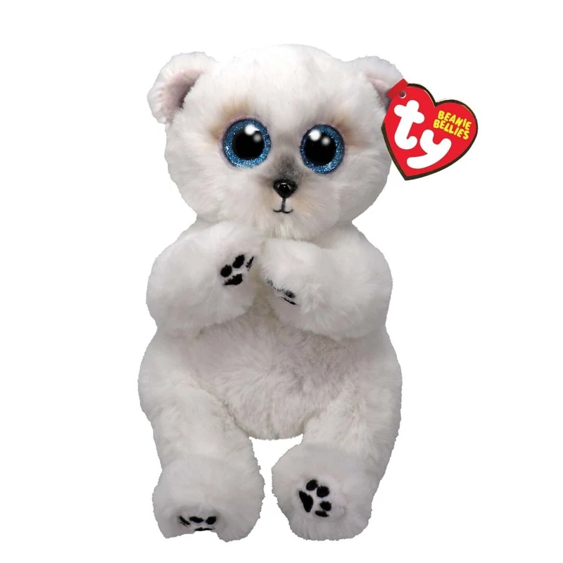 TY Beanie Bellies Polar Bear Plush, Wuzzy, 1 Count