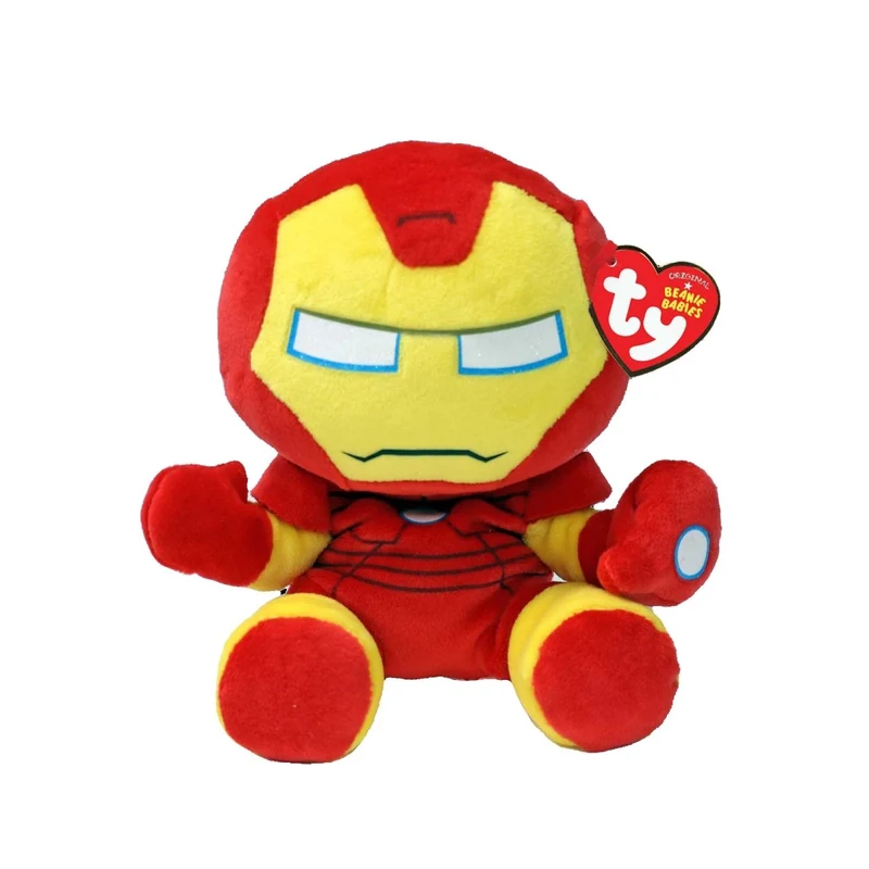 TY Marvel Soft Plush, Iron Man, 8 Inches, 1 Count