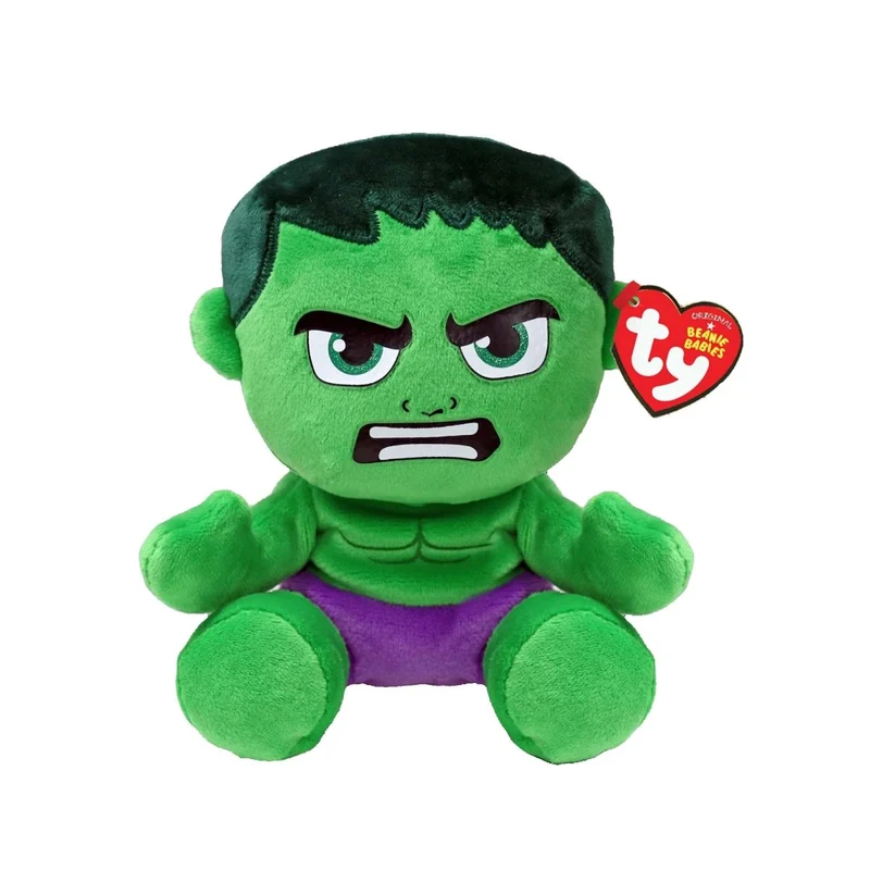 TY Marvel Soft Plush, Hulk, 8 Inches, 1 Count