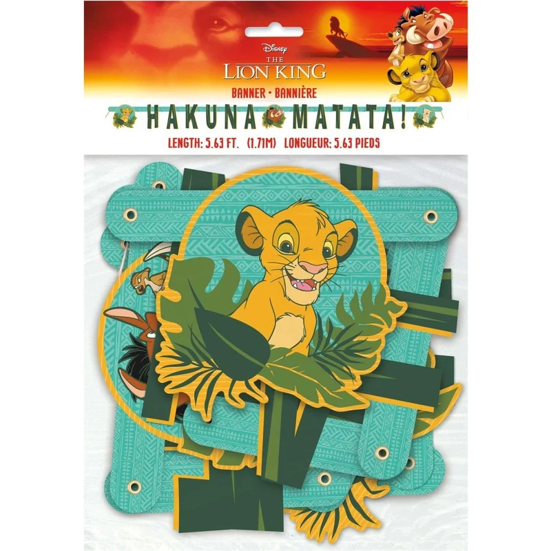 Disney Lion King Birthday "Hakuna Matata" Jointed Banner, 67 Inches, 1 Count