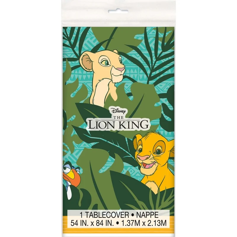 Disney Lion King Birthday Rectangular Plastic Table Cover, 54 x 84 Inches, 1 Count