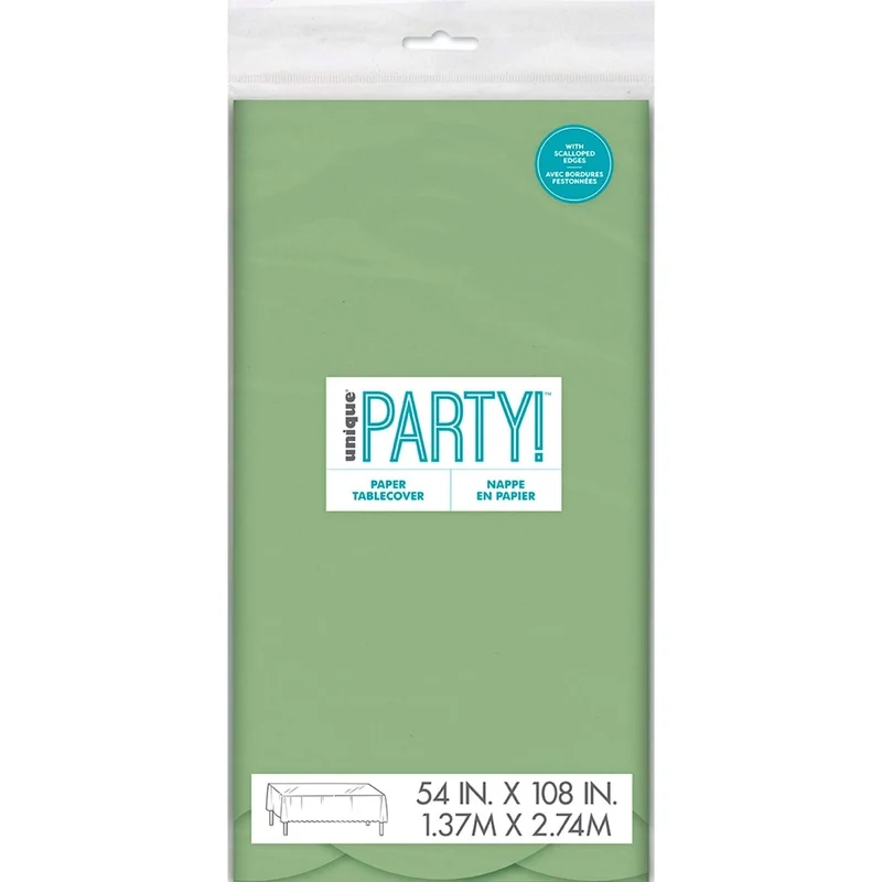 Dainty Easter Green Paper Tablecover, 54 X 80 Inches, 1 Count